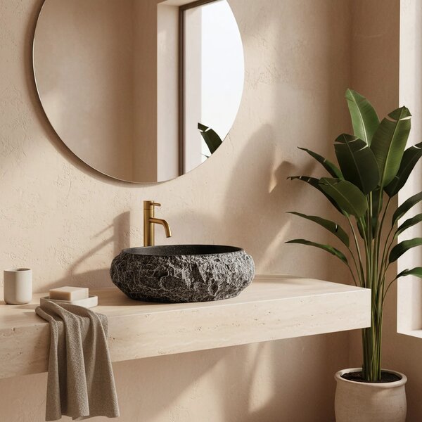 Lavabo da appoggio Rea Mika Gabro Black