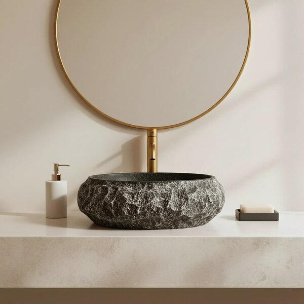 Lavabo da appoggio Rea Mika Gabro Black