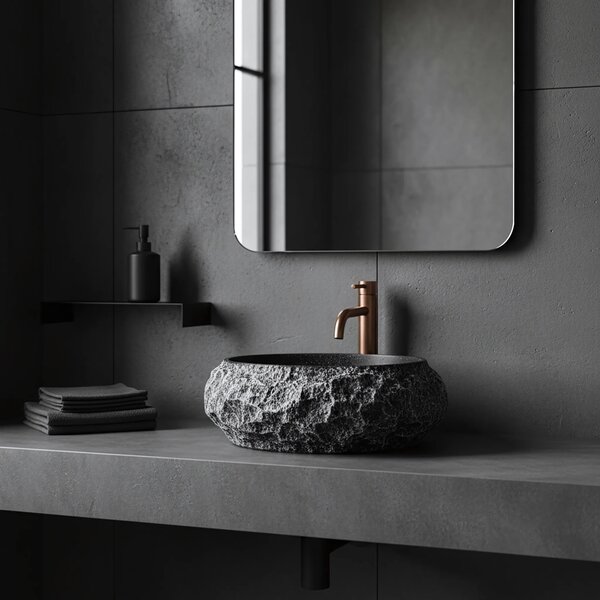 Lavabo da appoggio Rea Mika Gabro Black