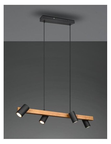 MARLEY SOSPENSIONE IN LEGNO E METALLO CON 4 SPOT ORIENTABILI ATTACCO 4XGU10