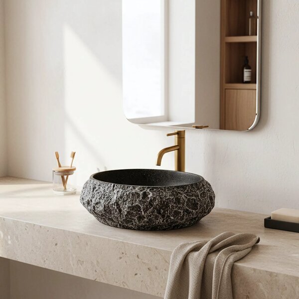 Lavabo da appoggio Rea Mika Gabro Black