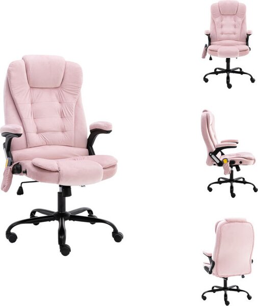 VidaXL Sedia da ufficio per massaggio in velluto rosa - Sedie da ufficio