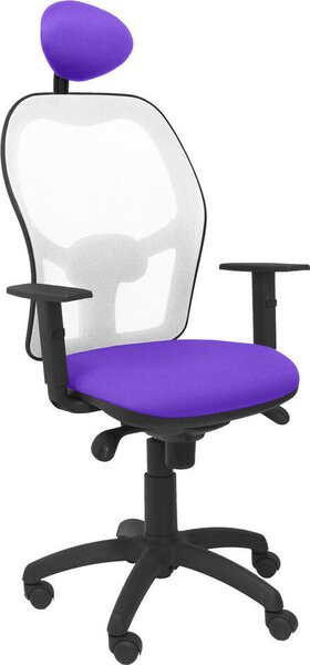 Sedia Jorquera in rete bianca bali viola con poggiatesta fisso