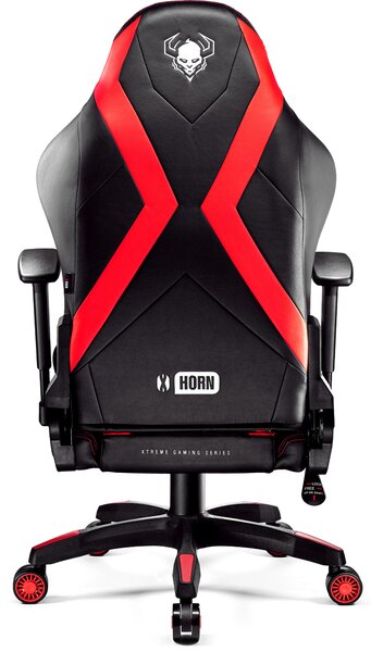 Diablo X-Horn Gaming Chair Sedia da ufficio Braccioli 3D Design ergonomico Cuscino collo/glutei Similcuoio Funzione a dondolo Dimensione King Nero/Rosso
