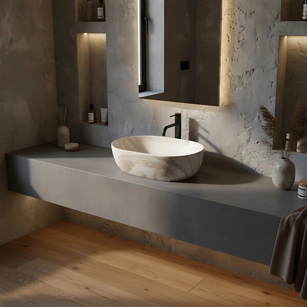 Lavabo da appoggio Rea Amelia Saturn 48