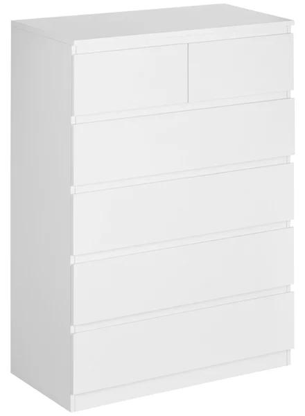 HOMCOM Cassettiera 6 Cassetti con Design Antiribaltamento, in Truciolato, 80x39x115 cm, Bianco|Aosom