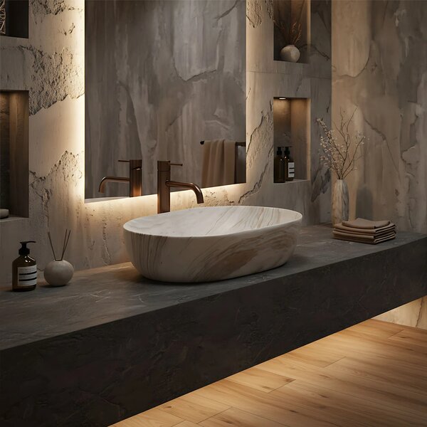 Lavabo da appoggio Rea Amelia Saturn 48