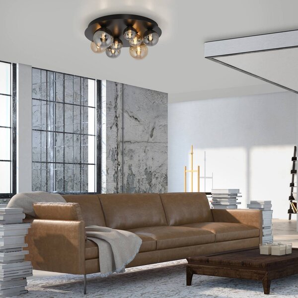 Paul Neuhaus Plafoniera soffitto Popsicle, Nero, Soggiorno / Sala da pranzo, Metallo, Moderno, Plafoniera