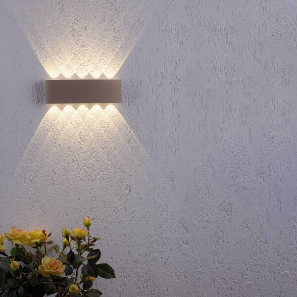 Paul Neuhaus Applique da esterni a LED Carlo, Crema / Ambra, Alluminio, Moderno, Applique LED da esterni