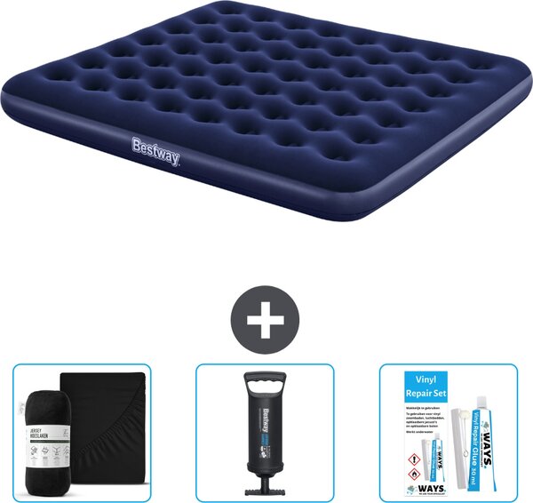 Materasso gonfiabile Bestway - 2 persone - 183 x 203 x 22 cm - Blu - Accessori inclusi