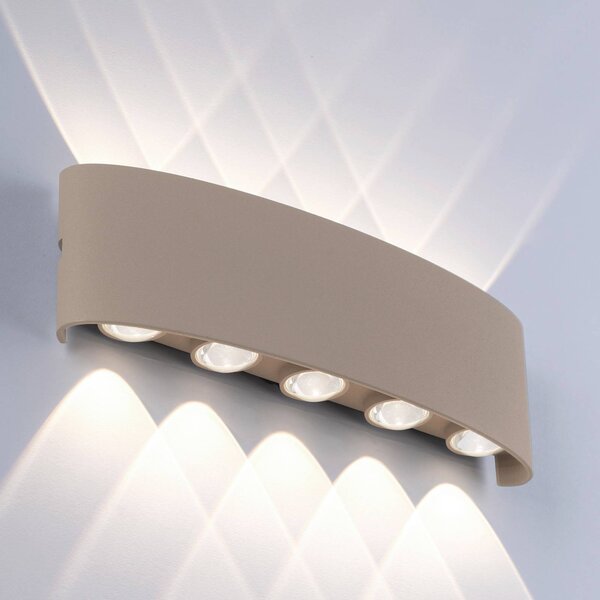 Paul Neuhaus Applique da esterni a LED Carlo, Crema / Ambra, Alluminio, Moderno, Applique LED da esterni
