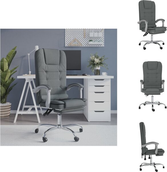 VidaXL Sedia da ufficio con funzione massaggio in tessuto grigio scuro - Sedie da ufficio