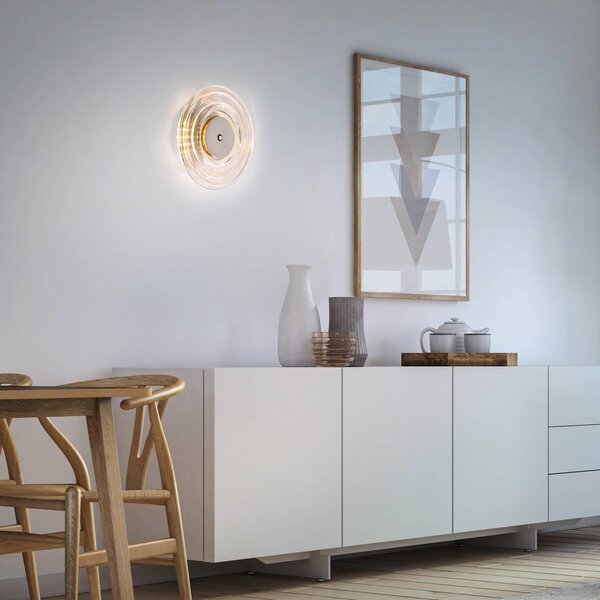 Paul Neuhaus Applique da parete a LED Akku-Sono, dimmerabile, Chiaro / Trasparente, Corridoio, Vetro, Applique a LED