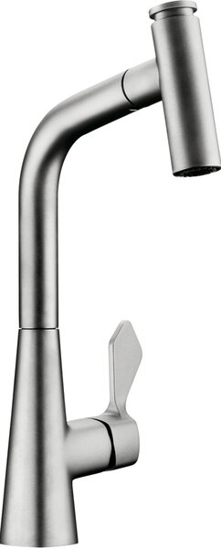 LINEA Umore 2, miscelatore per lavabo, finitura acciaio inox, alta pressione