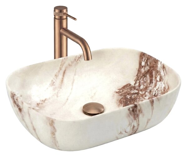 Lavabo da appoggio Rea Belinda Marrone Matt