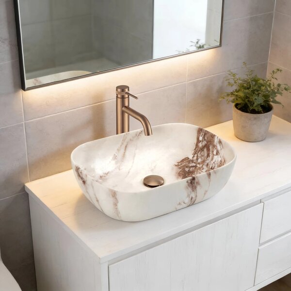 Lavabo da appoggio Rea Belinda Marrone Matt