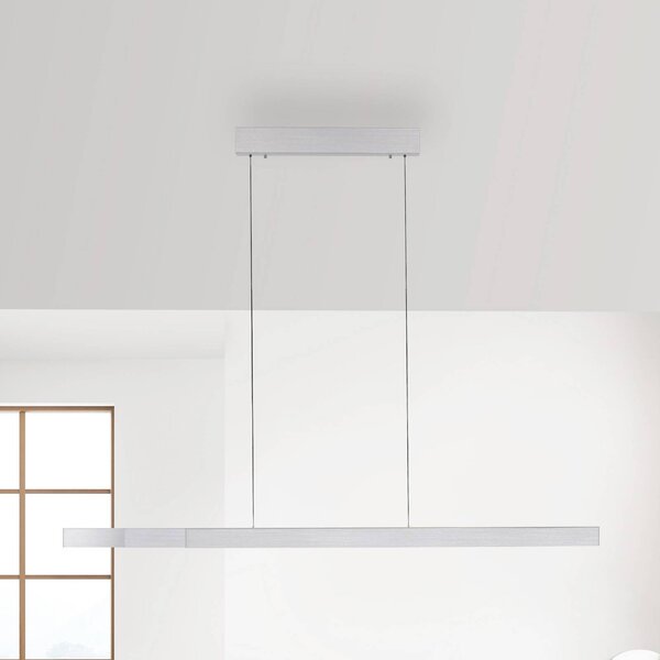 Paul Neuhaus Lampada LED a sospensione Adriana Square, alluminio, up/down dimmerabile, Alluminio / Grigio / Zincato, Soggiorno / Sala da pranzo, Alluminio, Moderno