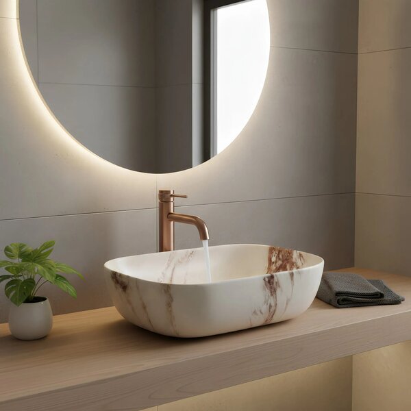 Lavabo da appoggio Rea Belinda Marrone Matt