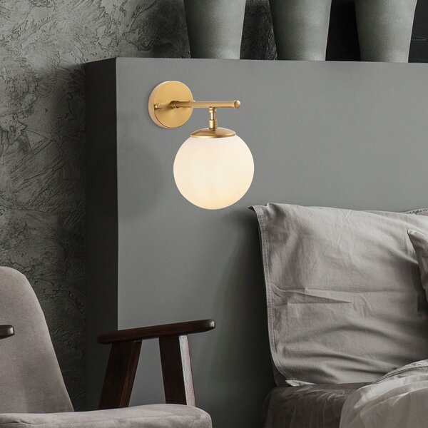 Lampada da parete bianca/color ottone Roe – Opviq lights