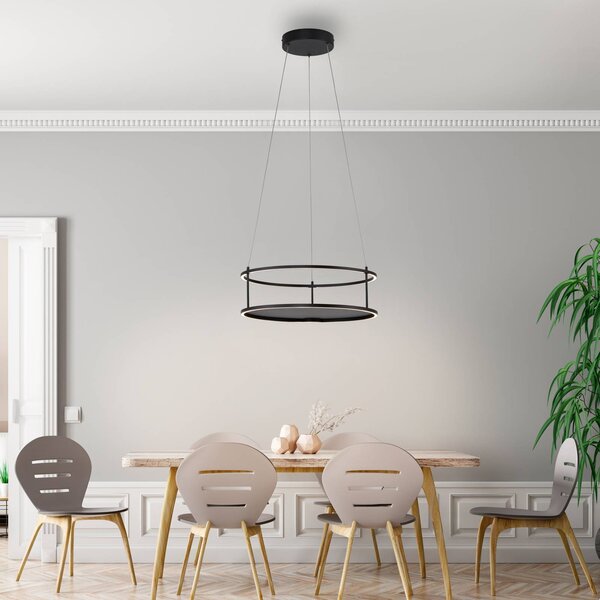 Paul Neuhaus Lampada LED a sospensione Conni di Neuhaus, nera, Ø 50 cm Conni, dimmerabile, Nero, Soggiorno / Sala da pranzo, Metallo, Moderno