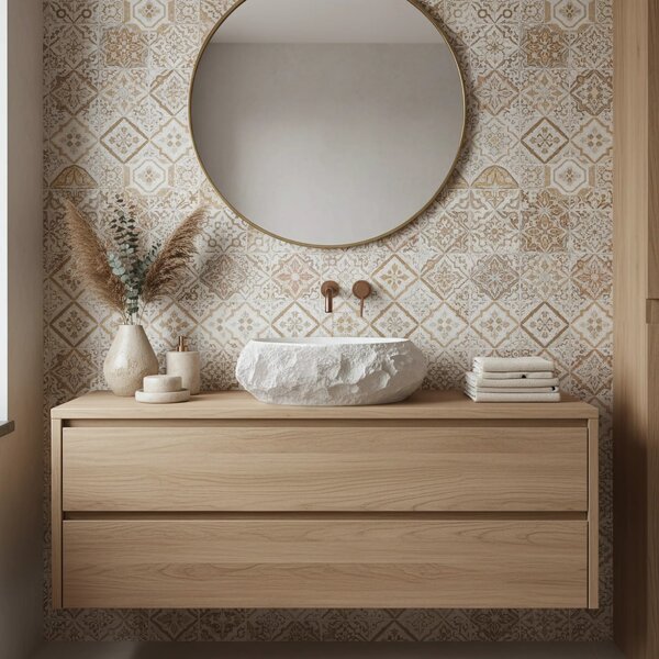 Lavabo da appoggio Rea Mika Ivory