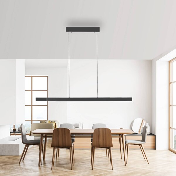 Paul Neuhaus lampada LED a sospensione Adriana Square, grigio, up/down dimmerabile, Alluminio / Grigio / Zincato, Soggiorno / Sala da pranzo, Alluminio, Moderno
