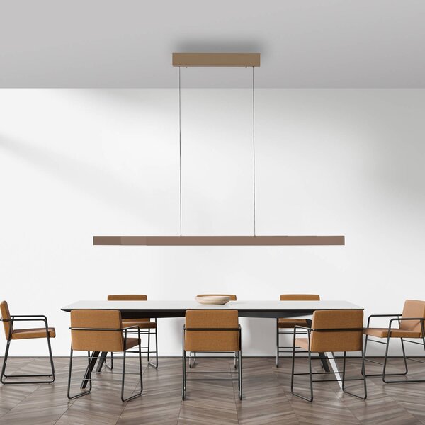 Paul Neuhaus Lampada LED a sospensione Adriana Square, bronzo, dimmerabile, Bronzo / Ottone antico, Soggiorno / Sala da pranzo, Alluminio, Moderno
