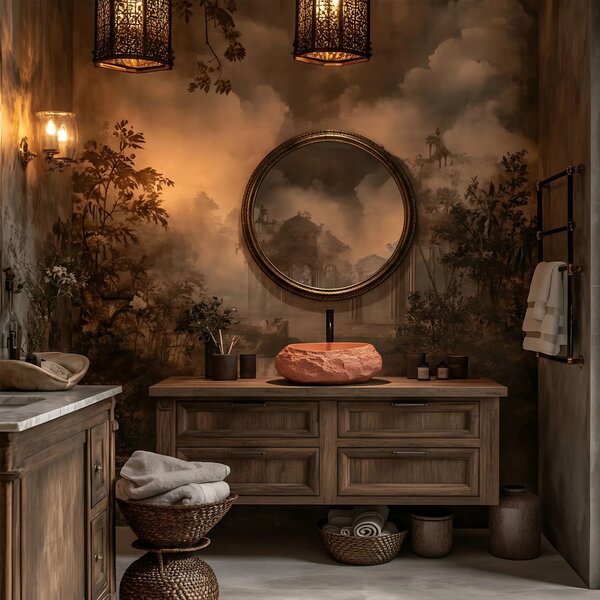 Lavabo da appoggio Rea Mika Terracotta