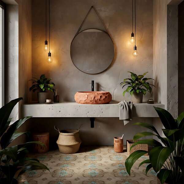 Lavabo da appoggio Rea Mika Terracotta