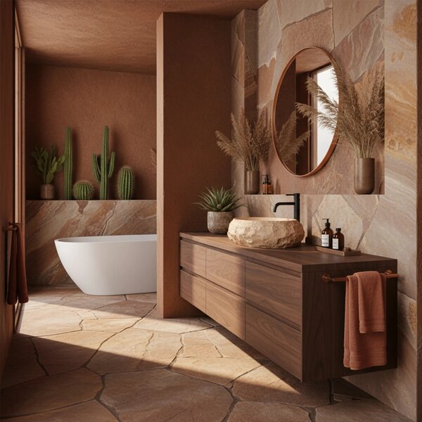 Lavabo da appoggio Rea Mika Light Terracotta