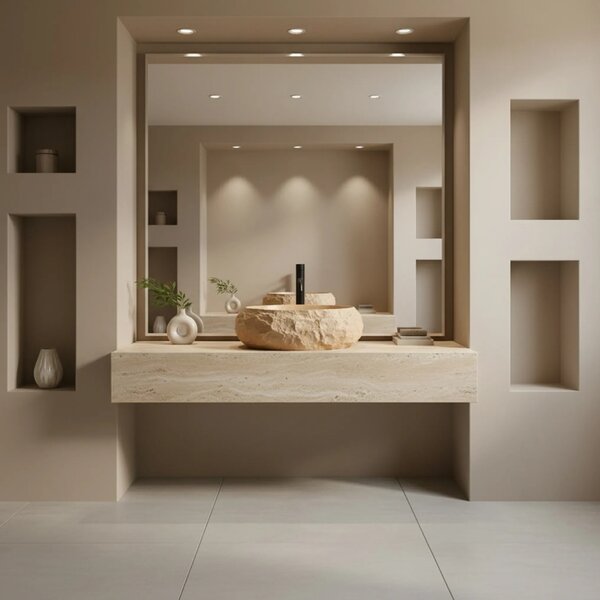 Lavabo da appoggio Rea Mika Light Terracotta