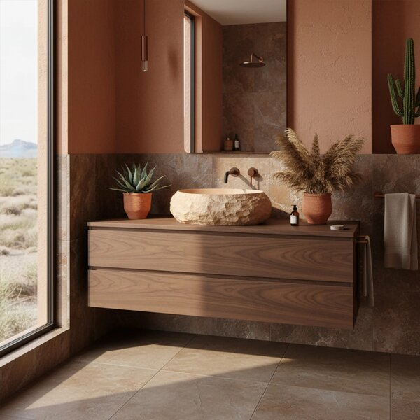 Lavabo da appoggio Rea Mika Light Terracotta