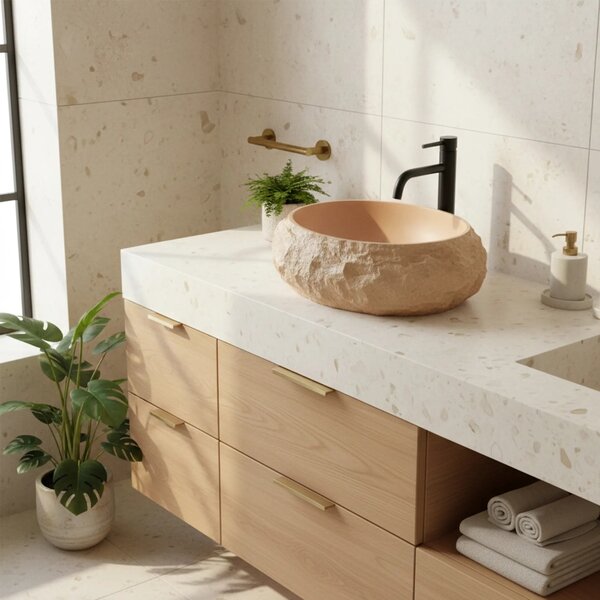 Lavabo da appoggio Rea Mika Light Terracotta