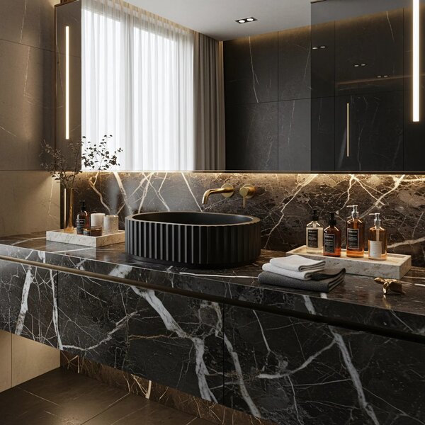 Lavabo da appoggio Rea Margaret Black