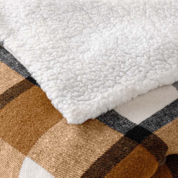 Coperta marrone in sherpa 125x150 cm Ecossais – douceur d'intérieur