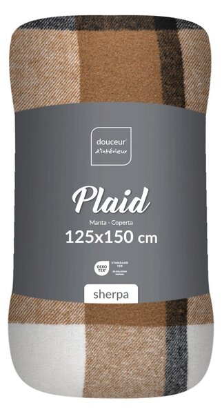 Coperta marrone in sherpa 125x150 cm Ecossais – douceur d'intérieur