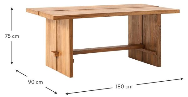 Tavolo in legno di teak Hugo, varie misure