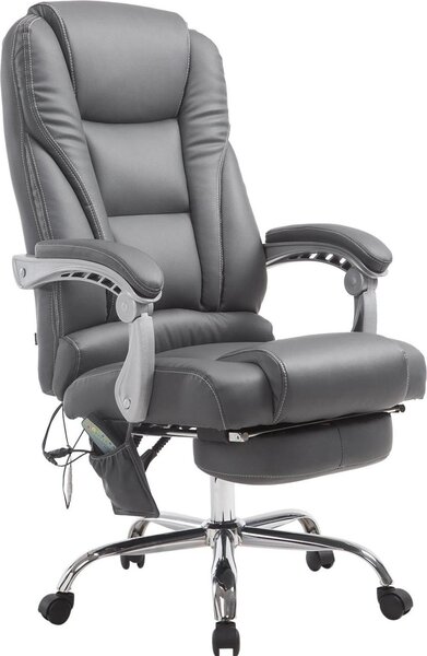 Sedia da ufficio con massaggio, sedia ergonomica, massaggio a 7 punti, inclinabile e regolabile | colore: grigio
