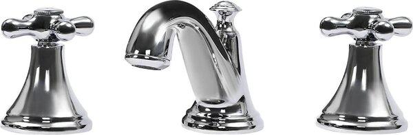 Miscelatore per lavabo ampio - 3 fori - Maniglie a croce - Aeratore a nido d'ape - Acqua calda/fredda - Attacco G1/2 - Argento