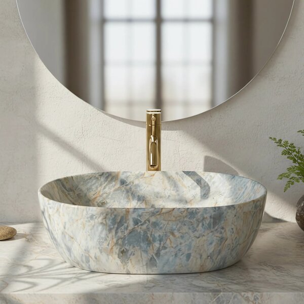Lavabo da appoggio Rea Amelia Ruststone 48