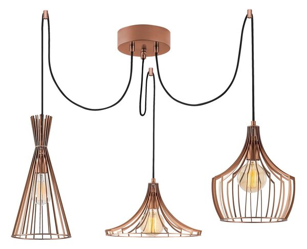 Lampadario color rame con paralume in metallo Mezopotamya – Opviq lights