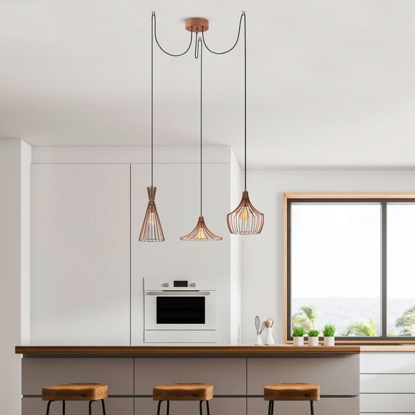 Lampadario color rame con paralume in metallo Mezopotamya – Opviq lights