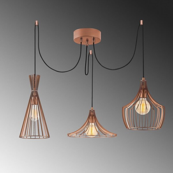 Lampadario color rame con paralume in metallo Mezopotamya – Opviq lights