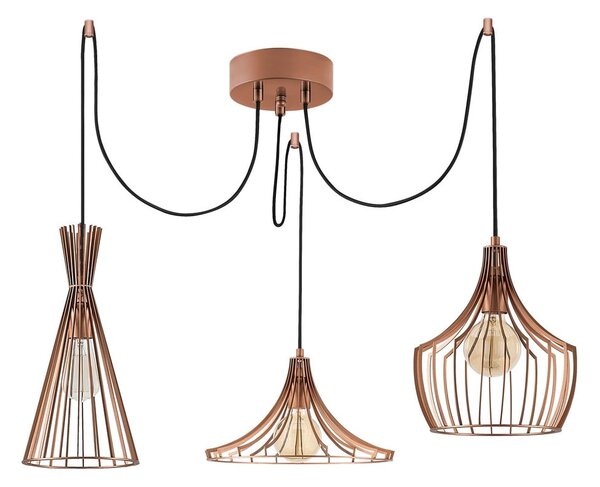 Lampadario color rame con paralume in metallo Mezopotamya – Opviq lights