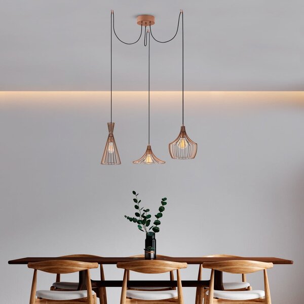 Lampadario color rame con paralume in metallo Mezopotamya – Opviq lights