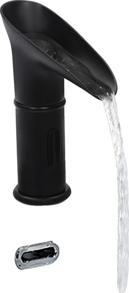 Miscelatore per lavabo, sensore a infrarossi, funzionamento automatico, nero