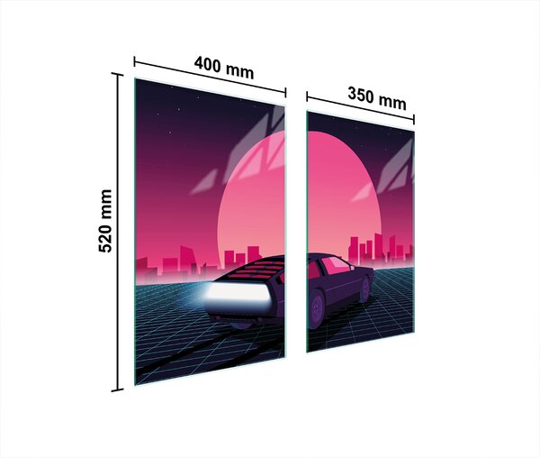 Piastre coprifornelli 2 pezzi 75x52 Vetroceramica coprifornelli tagliere in vetro auto rosa