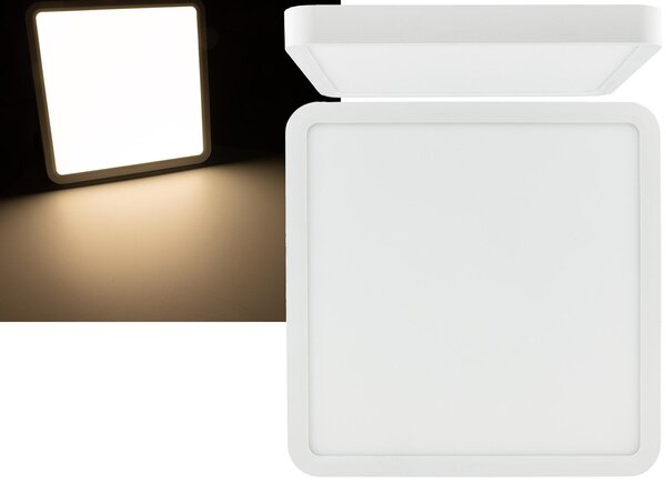 Plafoniera LED "Santano 24 Qw" 23x23cm, 24W, 2088lm, 2900K bianco caldo