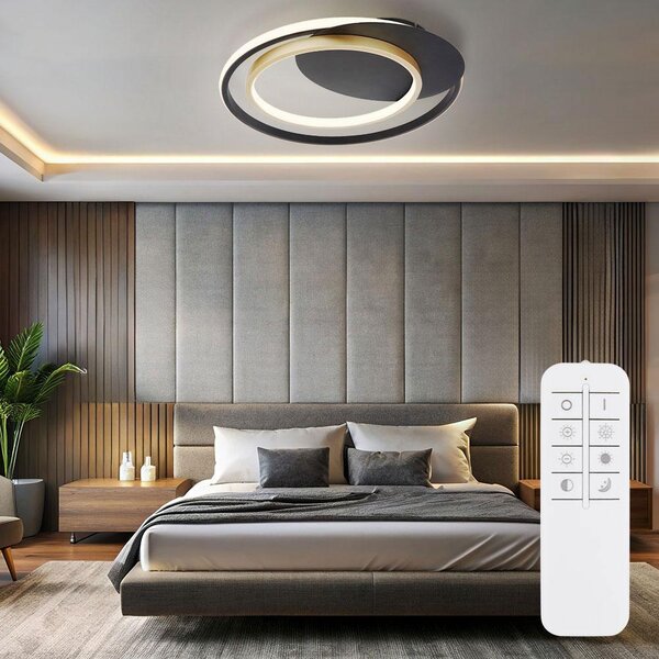 Plafoniera LED, oro, dimmerabile, commutazione CCT, L 48,5 cm