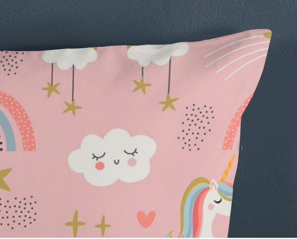 Set copripiumino e federa da bambini blu/rosa in cotone per letto singolo 140x200 cm Suus – Good Morning